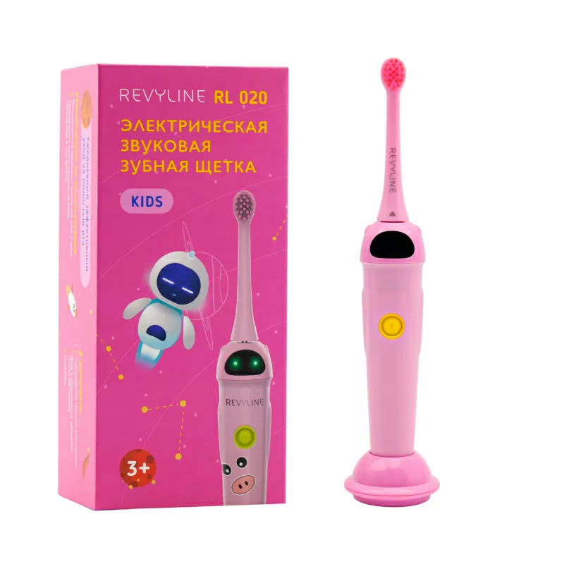 Розовая звуковая щетка Revyline RL 020 Kids для девочек