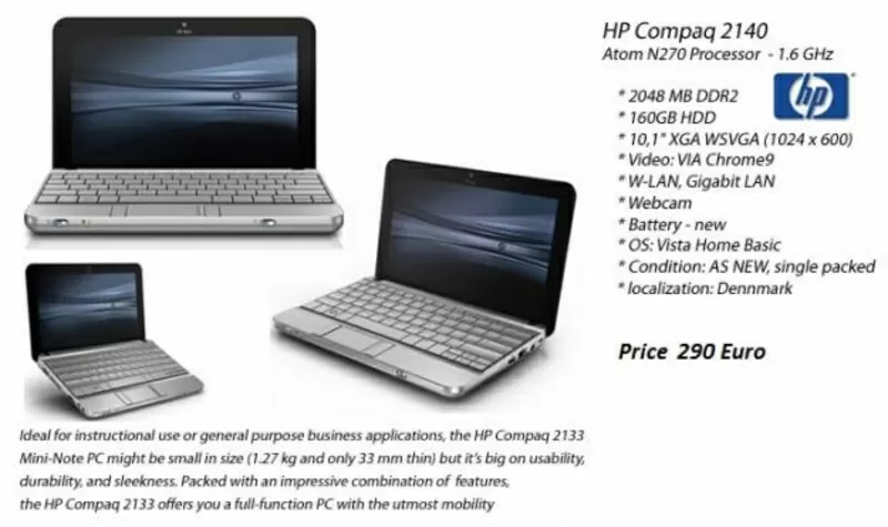 Ноутбук HP 2133,  новый 2